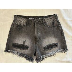 Articles of Society Womens Distressed Denim‎ Shorts, Black, Size 27 Exc Cond